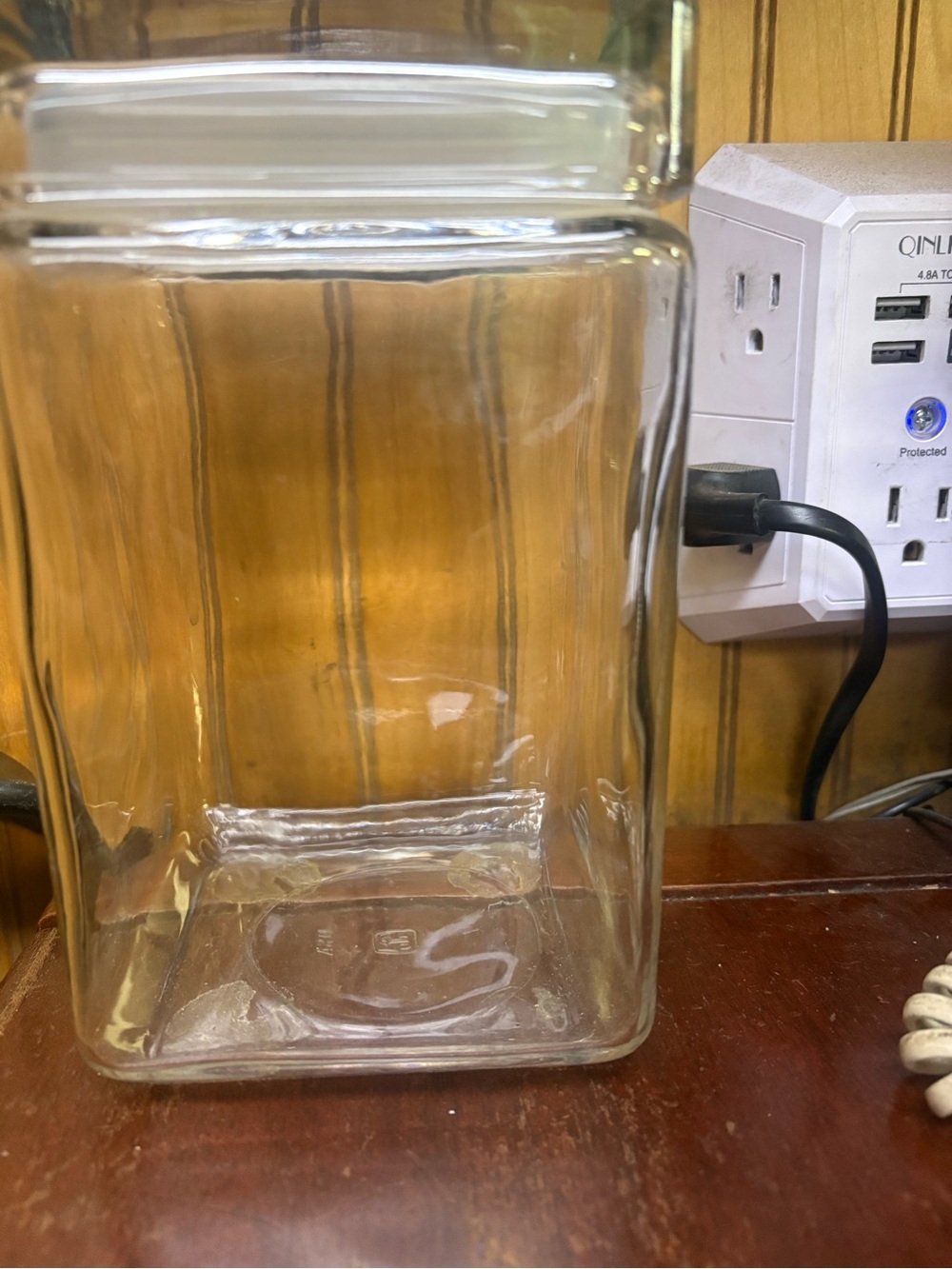 Anchor Hocking Clear Glass Square Storage Jar